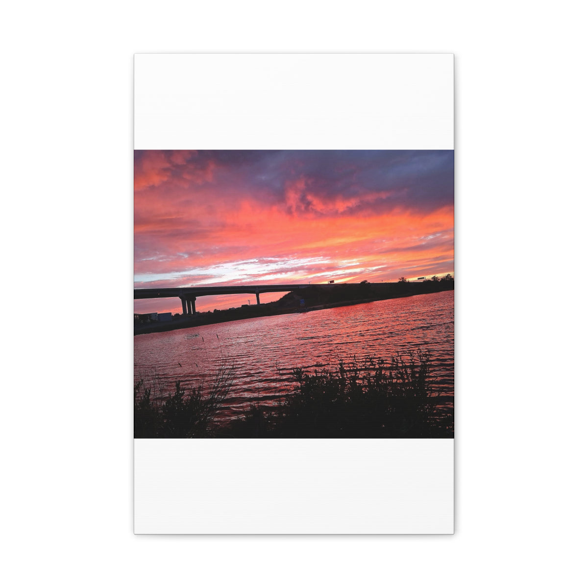 Sunset Bridge — Stretched Canvas Print