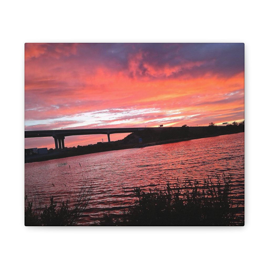 Sunset Bridge — Stretched Canvas Print