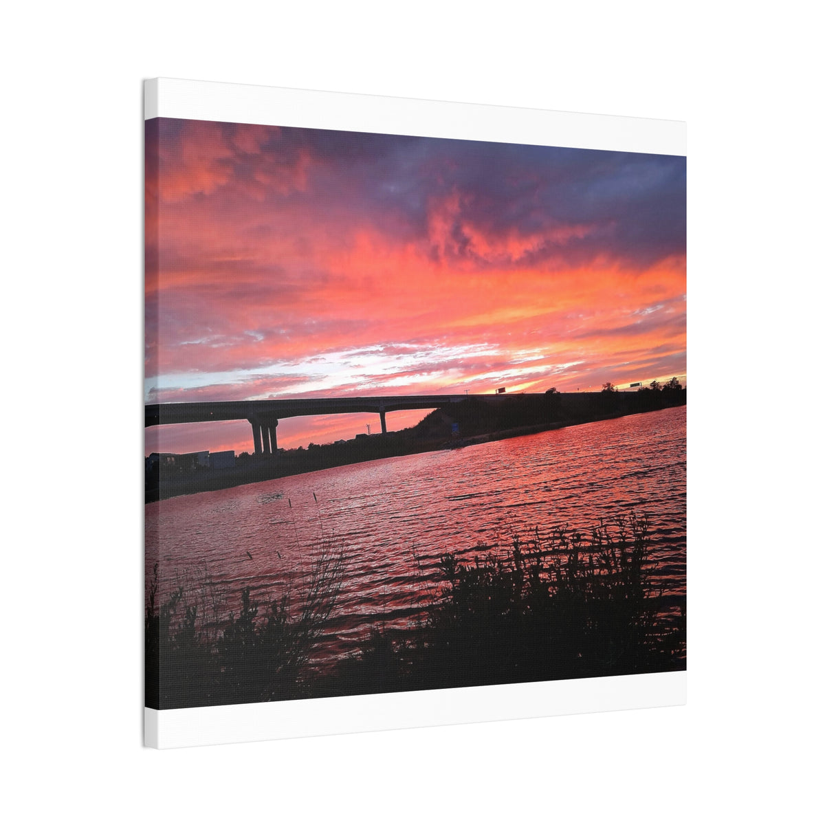Sunset Bridge — Stretched Canvas Print