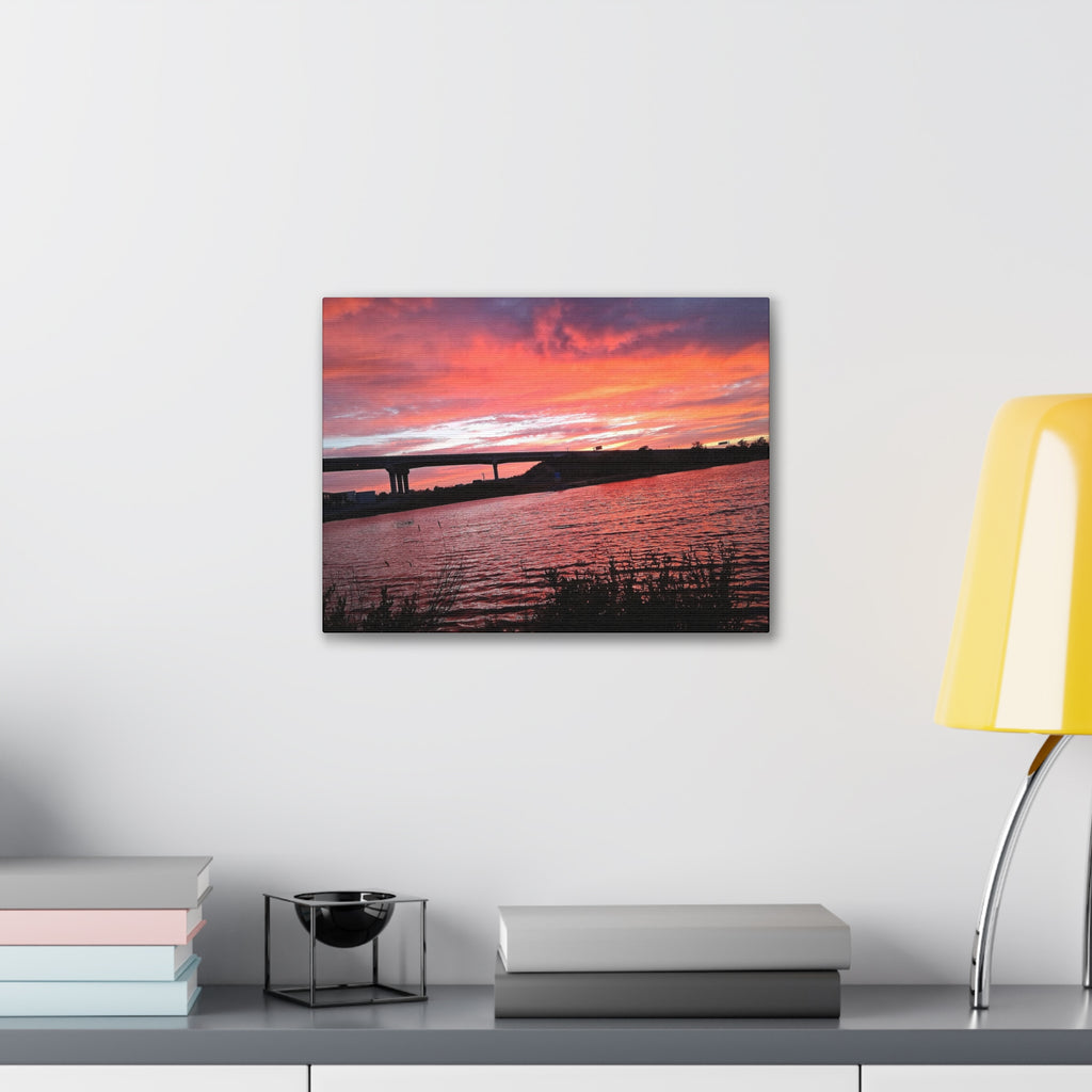 Sunset Bridge — Stretched Canvas Print