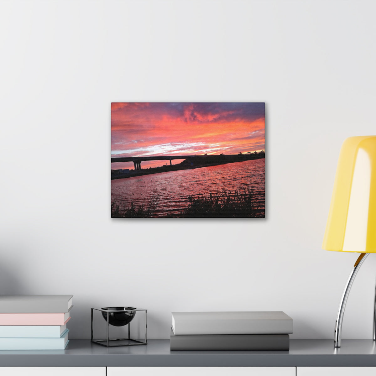 Sunset Bridge — Stretched Canvas Print