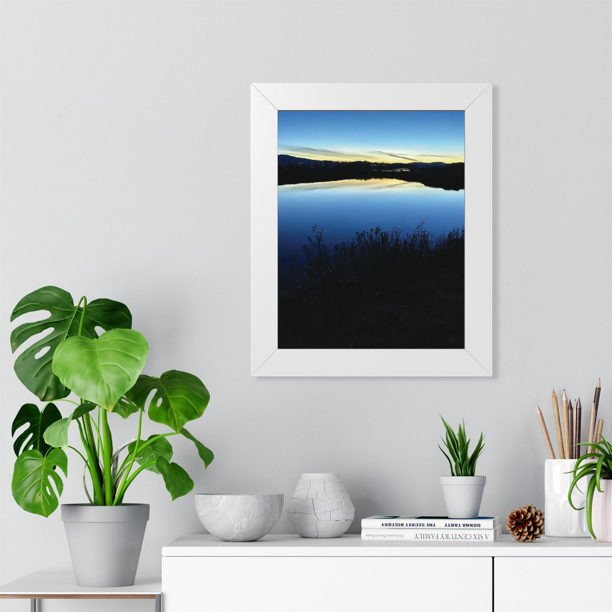 Sunset Lake Reflection — Framed Photo Poster