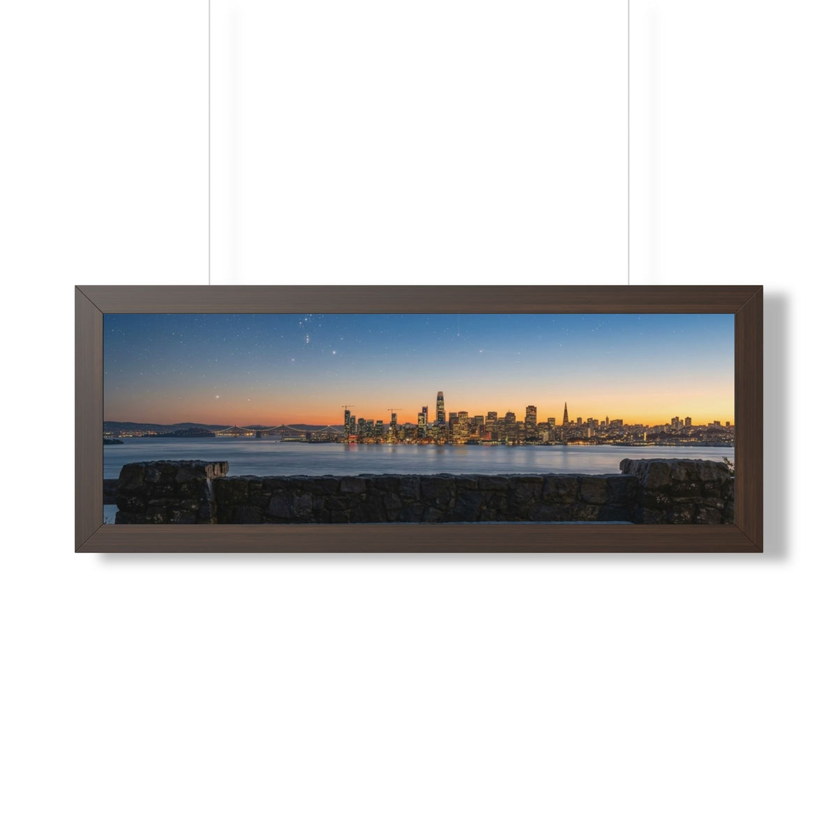 Sunset City Skyline — Framed Photo Poster