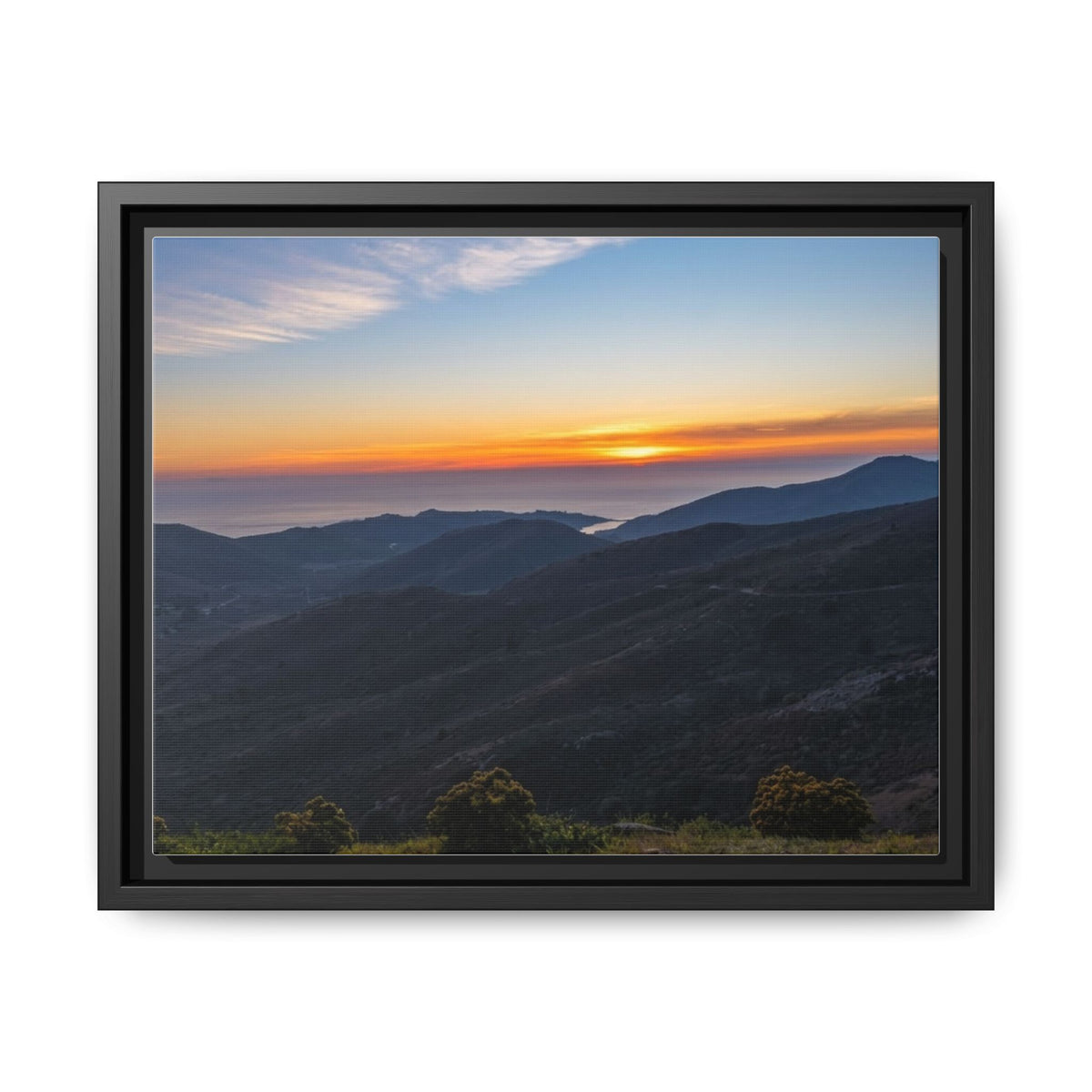 Sunset Mountain — Framed Matte Canvas Print