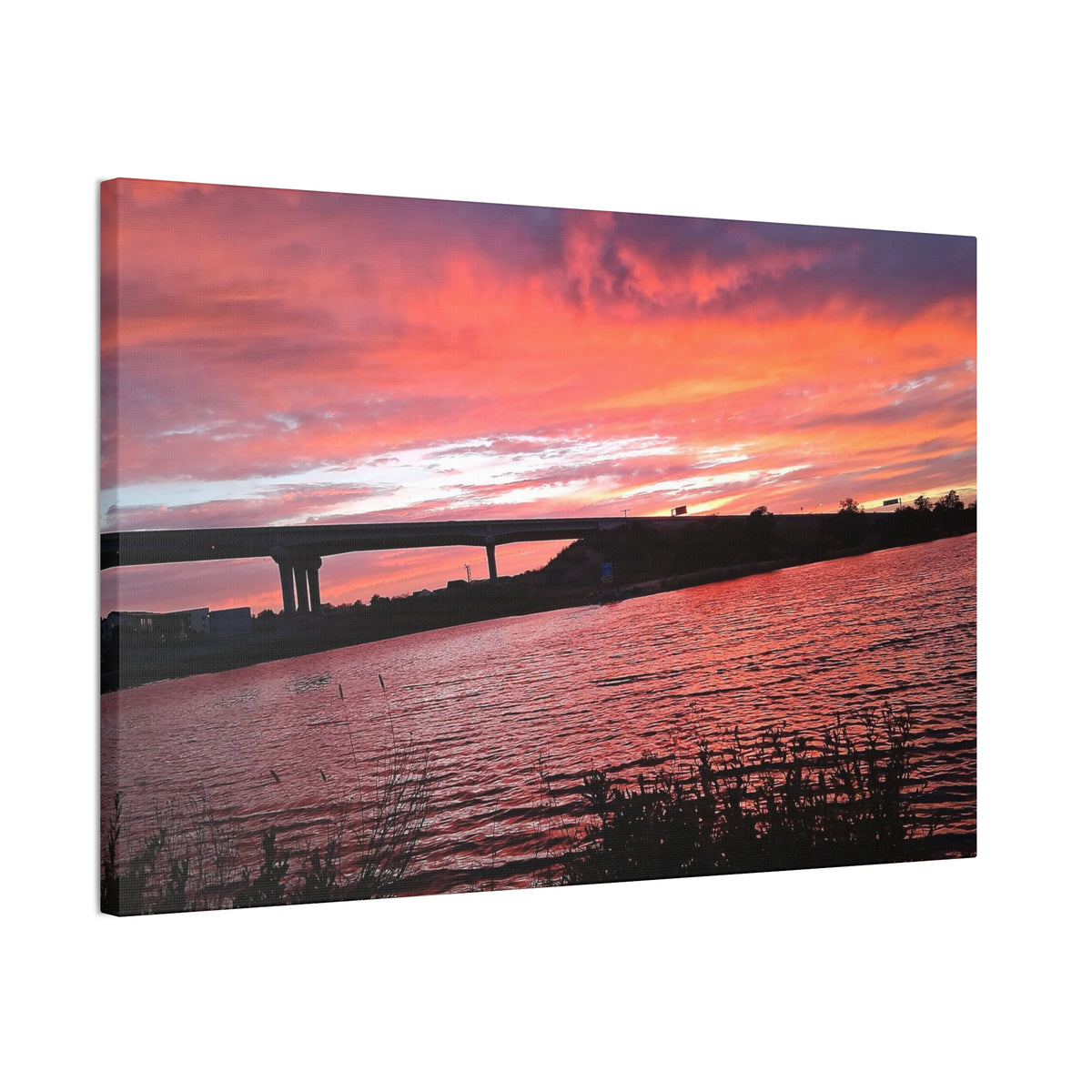 Sunset Bridge — Stretched Canvas Print