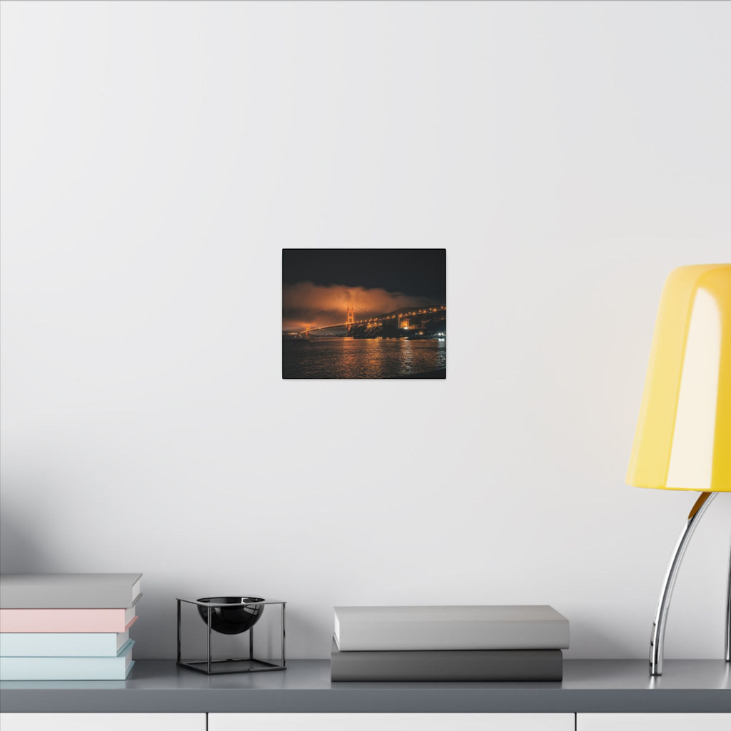 Golden Fog — Golden Gate Bridge Night Canvas Print