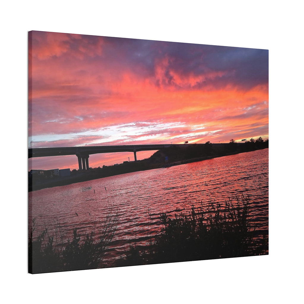 Sunset Bridge — Stretched Canvas Print