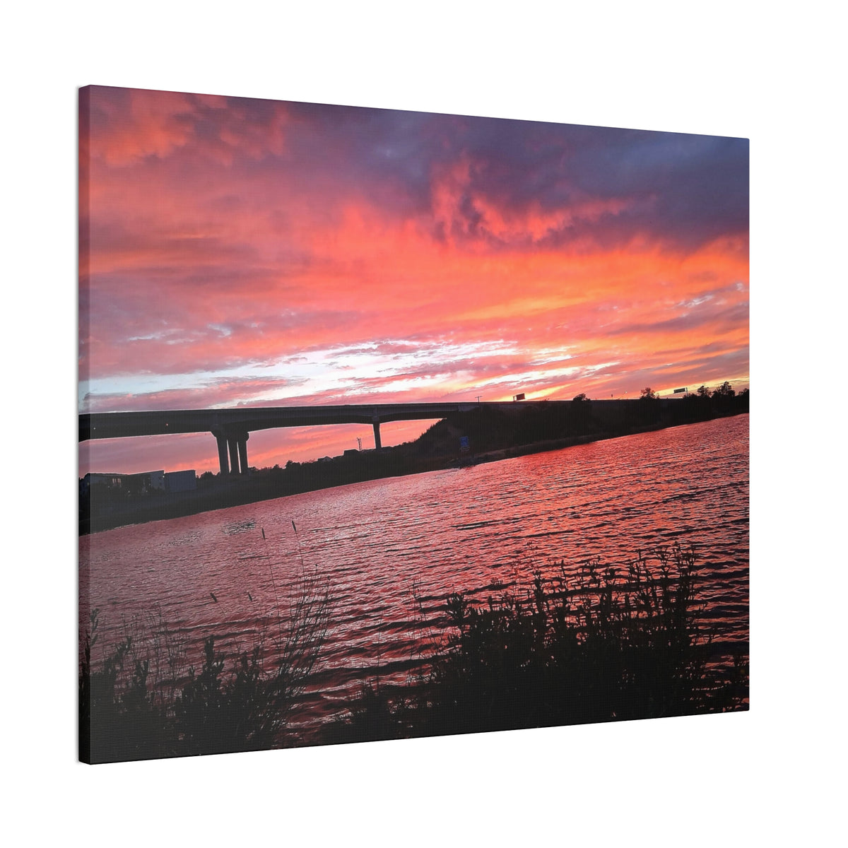 Sunset Bridge — Stretched Canvas Print