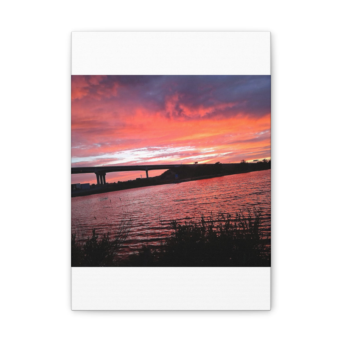 Sunset Bridge — Stretched Canvas Print