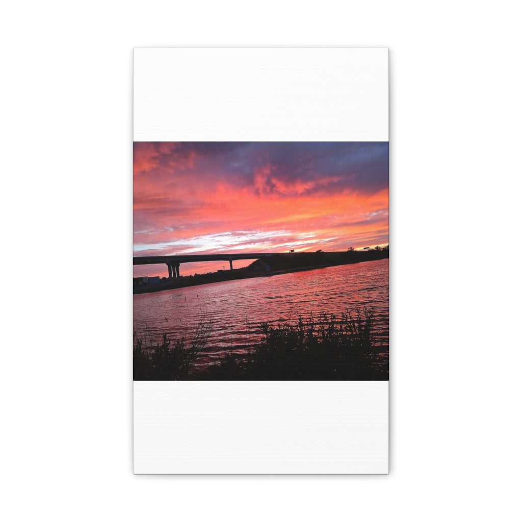 Sunset Bridge — Stretched Canvas Print