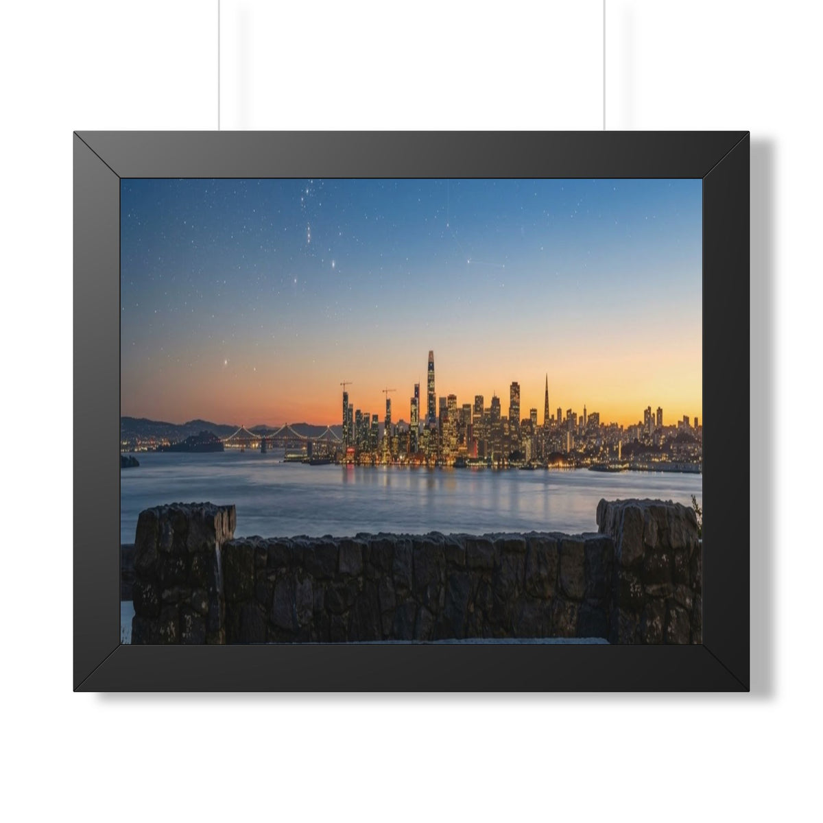 Sunset City Skyline — Framed Photo Poster