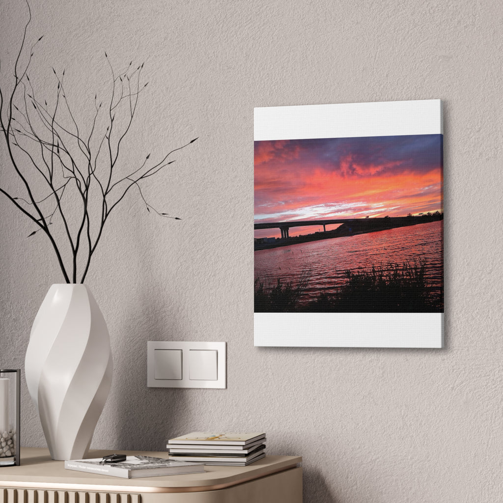 Sunset Bridge — Stretched Canvas Print