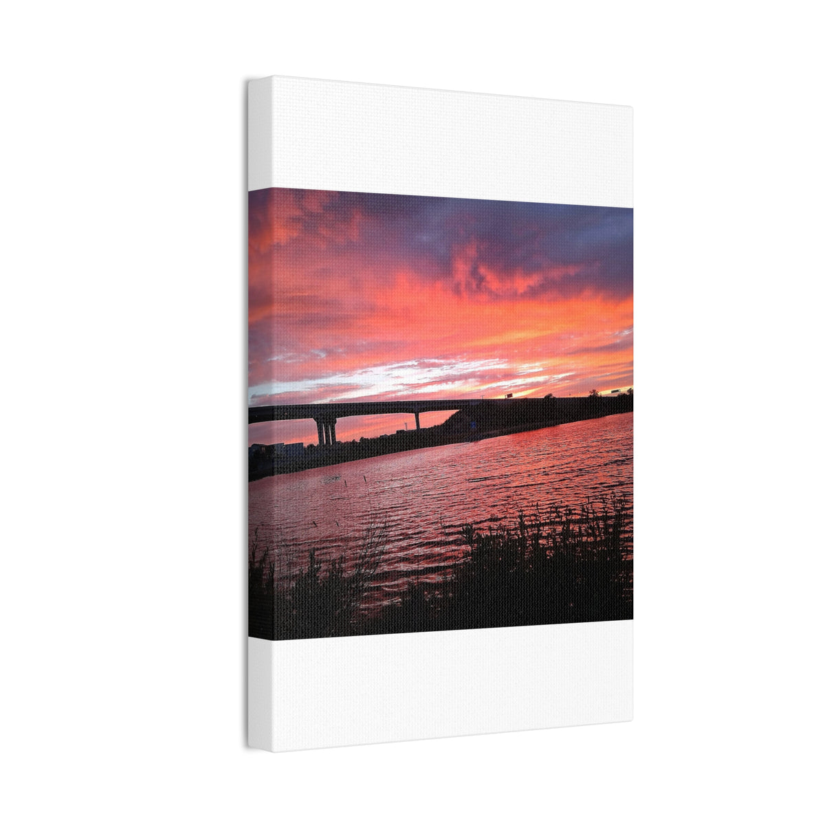 Sunset Bridge — Stretched Canvas Print