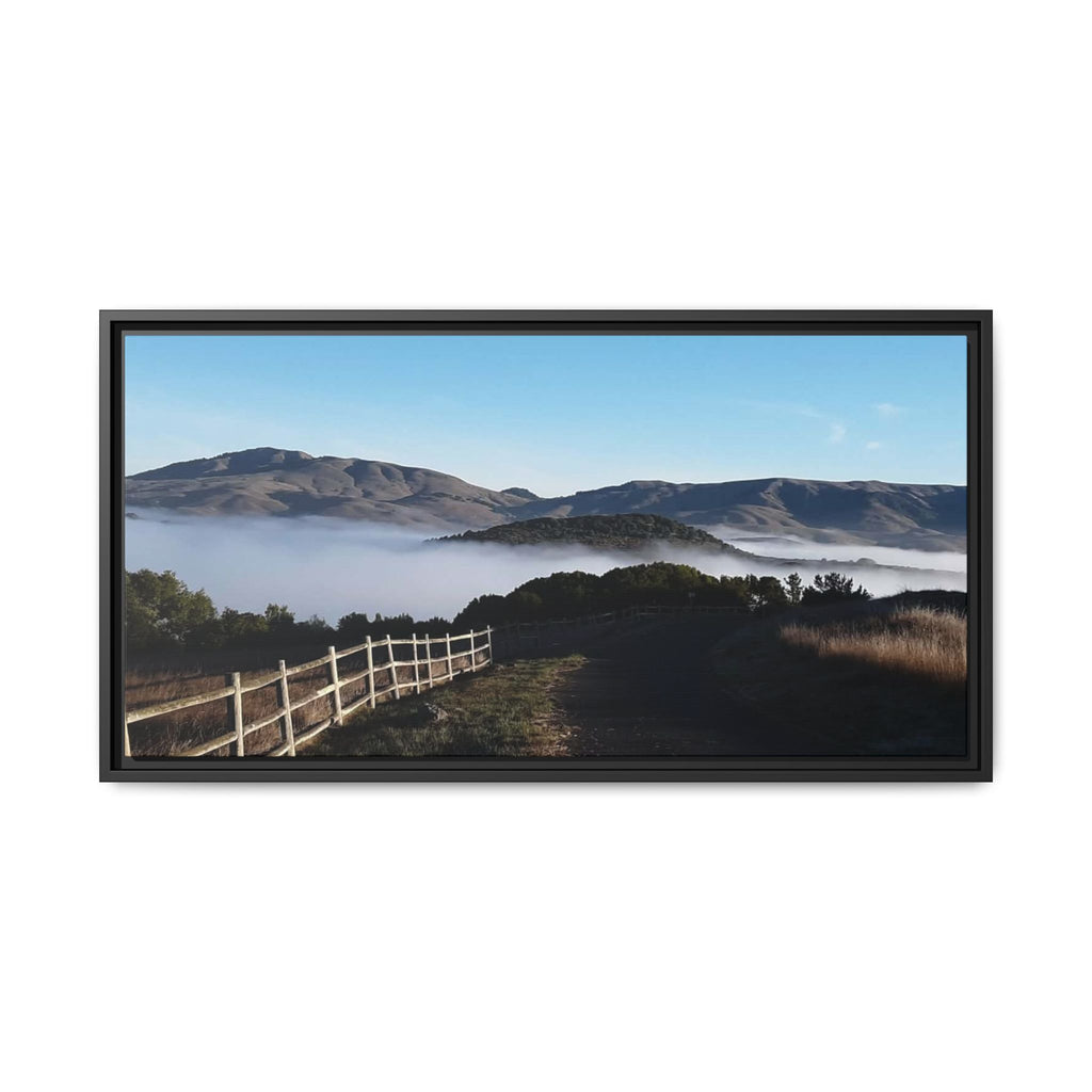 Coastal Fog Path — Framed Matte Canvas Print