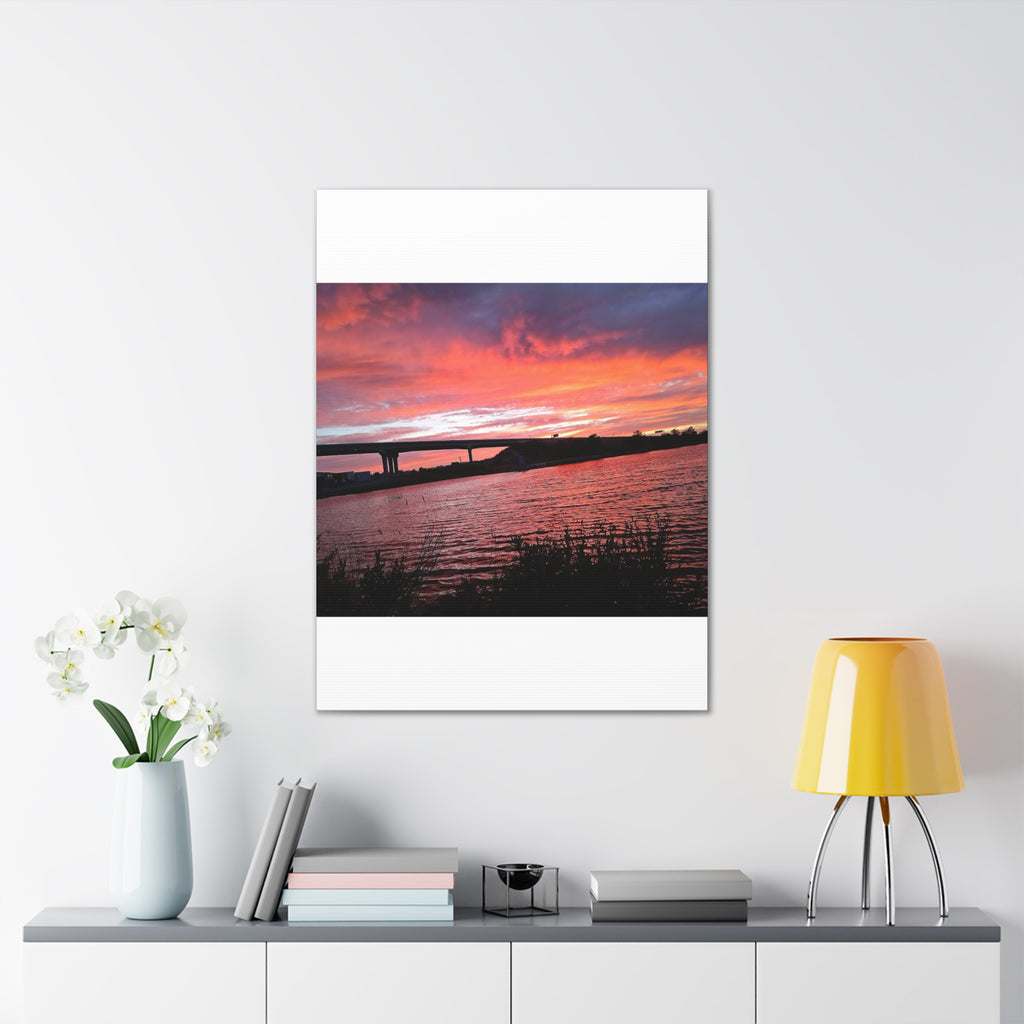 Sunset Bridge — Stretched Canvas Print