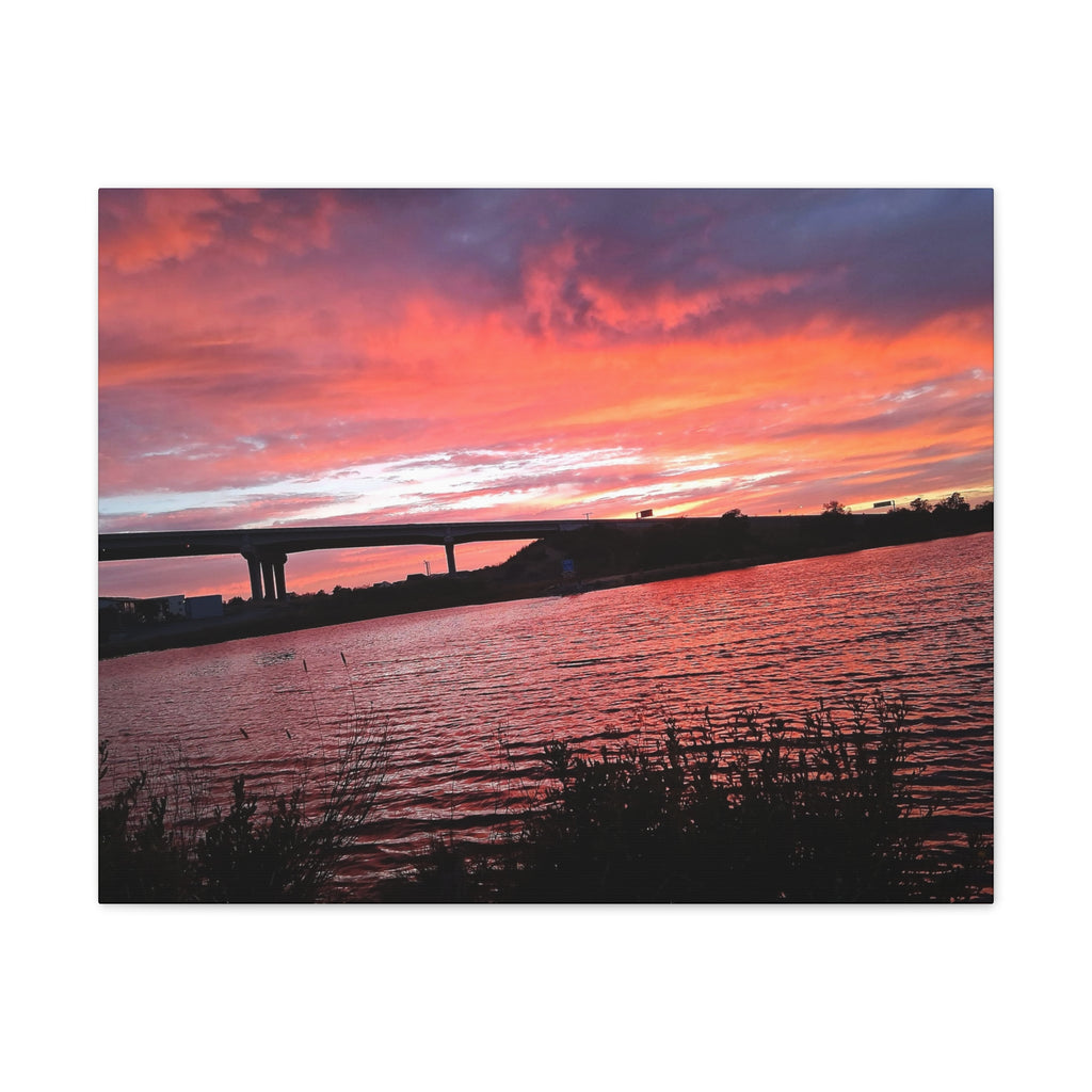 Sunset Bridge — Stretched Canvas Print