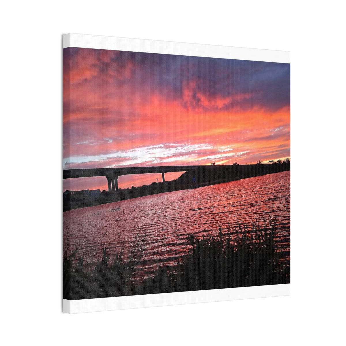 Sunset Bridge — Stretched Canvas Print
