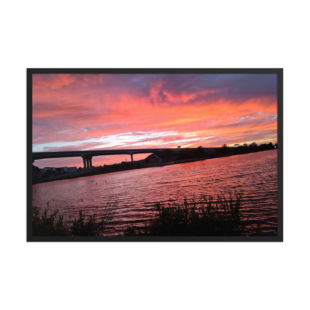 Black Point sunset in Novato, Marin County framed photo print by Jenn Mallow