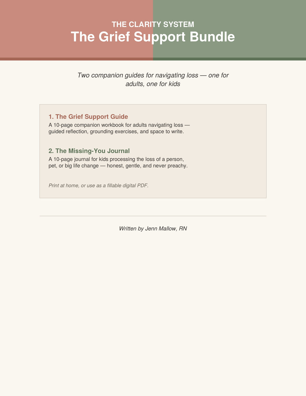 The Grief Support Bundle — Guide for Adults + Journal for Kids
